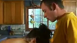Brunette MILF Sarah Palin fucks son's friend