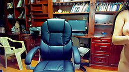 Sexy Latina teen secretary masturbates in office