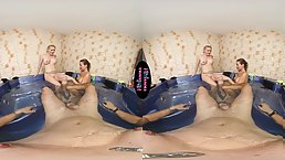 Hot POV threesome fuck with Eva Wild and Wet Kelly