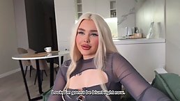 Round ass beautiful blonde gets fucked DGS after blowjob