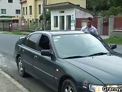 Granny slut is picked up and fucked