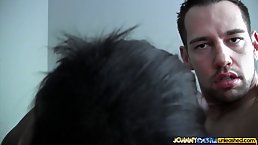 Small tits babe Ana Foxxx gets her black pussy pounded by big white cock