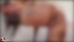 Big ass tattooed brunette MILF Julia Fit gets anally fucked and creampied after BJ