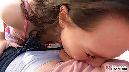 Pretty brunette girl next door Liz Jordan does her first porn casting