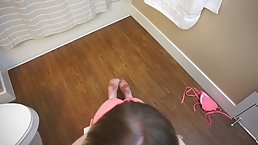 Round ass blonde with small tits Mystie Mae plays solo