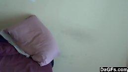 Skinny brunette ex girlfriend sucking and riding cock POV