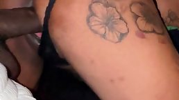 Round ass tattooed ebony blonde gets fucked by BBC
