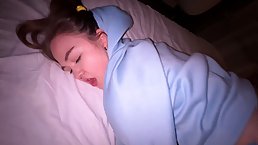 Small tits brunette teen gets her pussy full of jizz after hot sex