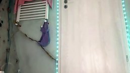 Amateur busty Ukrainian blonde does a webcam show