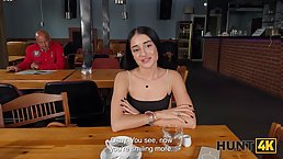 Petite Russian brunette babe in high heels Ara Mix gets fucked rough in toilet