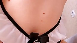 Small tits tattooed redhead bunny girl anally rides dick POV