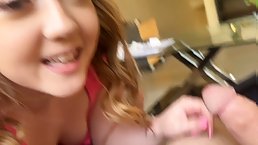 Sex education with little blonde stepsis Eva Nyx (POV)