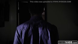 Sexy brunette girl gets fucked and creampied by her stepbro