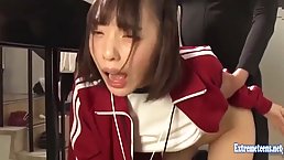 Japanese teen Honda Satomi gets continual fucking gangbang