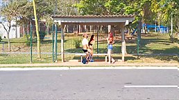 Amateur couple made fake public sex video