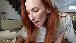 Big tits tattooed redhead MILF gets fucked after rimjob and blowjob