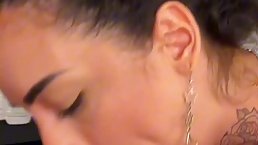Small tits tattooed Latina babe gets fucked POV