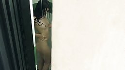 Amateur Latina babe blowjobs in the shower after nice dicking