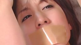 Pretty Japanese girl gets tied up and pounded by fuck machine