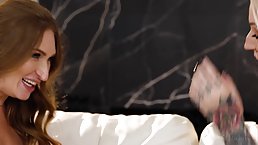 Bokep HD - Two busty hot MILFs Skylar Snow and Hadley Haze use strapon for more lesbian pleasure