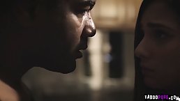 Small tits brunette babe gets her pussy licked and fucked by black man