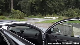 Nice threesome sex on public with blonde and brunette (POV)