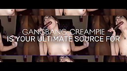 Busty babe Annie King loves taking all of the dicks in a juicy gangbang