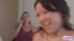 Thanksgiving cum for stepsis Isabella Jules and her friend Lulu Chu