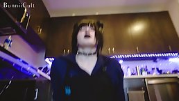 Big booty goth girl gets her shaved pussy fucked POV