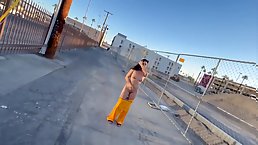 Big booty brunette MILF Nicole Niagara flashing, teasing and cumming in public streets