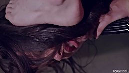 Busty brunette cum slut Peta Jensen gets a creampie after brutal fuck
