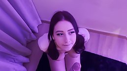 22 y.o. pretty brunette girl gets fucked and creampied