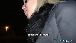 Amateur blonde MILF picked up on the street and fucked POV for some cash