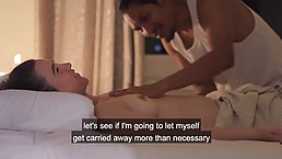 Sexy brunette MILF gets fucked on a massage table