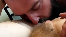 Young nymphet with glasses gets her hairy pussy licked and fucked