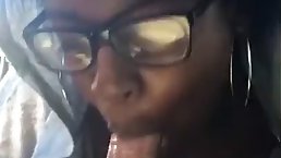 Amateur chubby black coworker sucks dick outside job (POV)