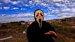 Busty tattooed Latina MILF gets fucked and creampied by Ghostface