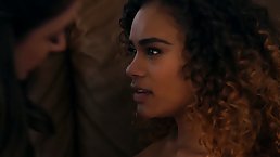 Erotic photoshoot ends with passionate lesbian sex