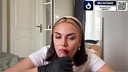 Round ass brunette babe gets fucked DGS with cum on her pretty face