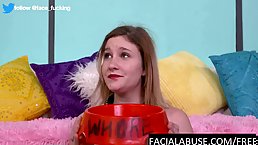 Amateur busty slut gets rough facefuck