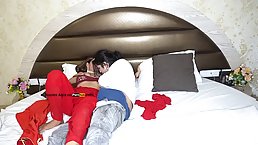 Indian couple first romantic honeymoon after marriage