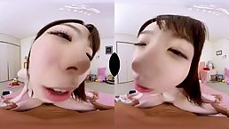 Busty Japanese girl Sakura Miura rides dick POV (VR)