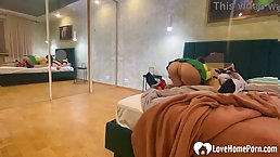 Amateur skinny brunette girl gets fucked by older fat man