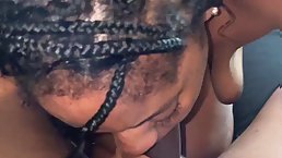 Amateur ebony stepsis sucks dick POV