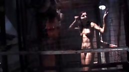 Hot brunette Hana Liska masturbates in the lift