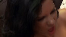 Sexy brunette babe with nice ass gets her pussy fucked hard by handsome guy
