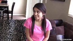 Small tits Latina babesucks and rides big cock