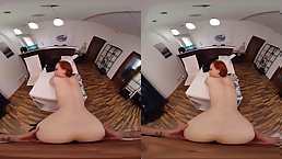 Small tits redhead babe gets fucked POV before blowjob (VR)