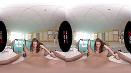 Amateur busty tattooed redhead girl gets fucked POV (VR)