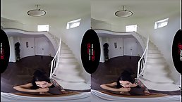 Busty brunette MILF gets fucked POV after blowjob (VR)